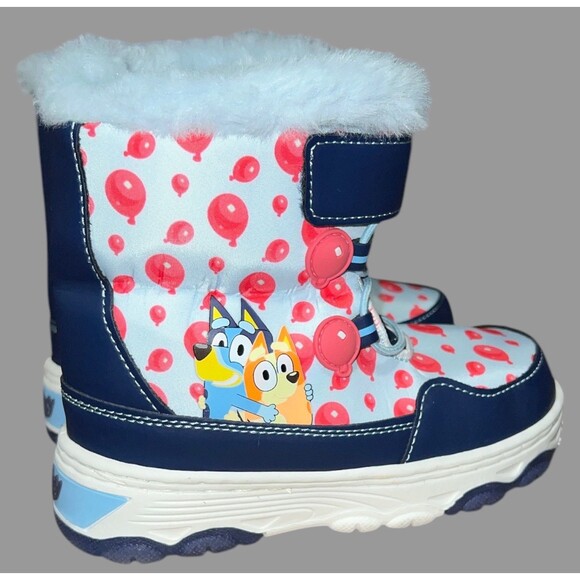 Bluey Snow Boots Toddler Size 11 Disney Light Up Bingo Blue Pink Balloons NEW - Picture 3 of 9